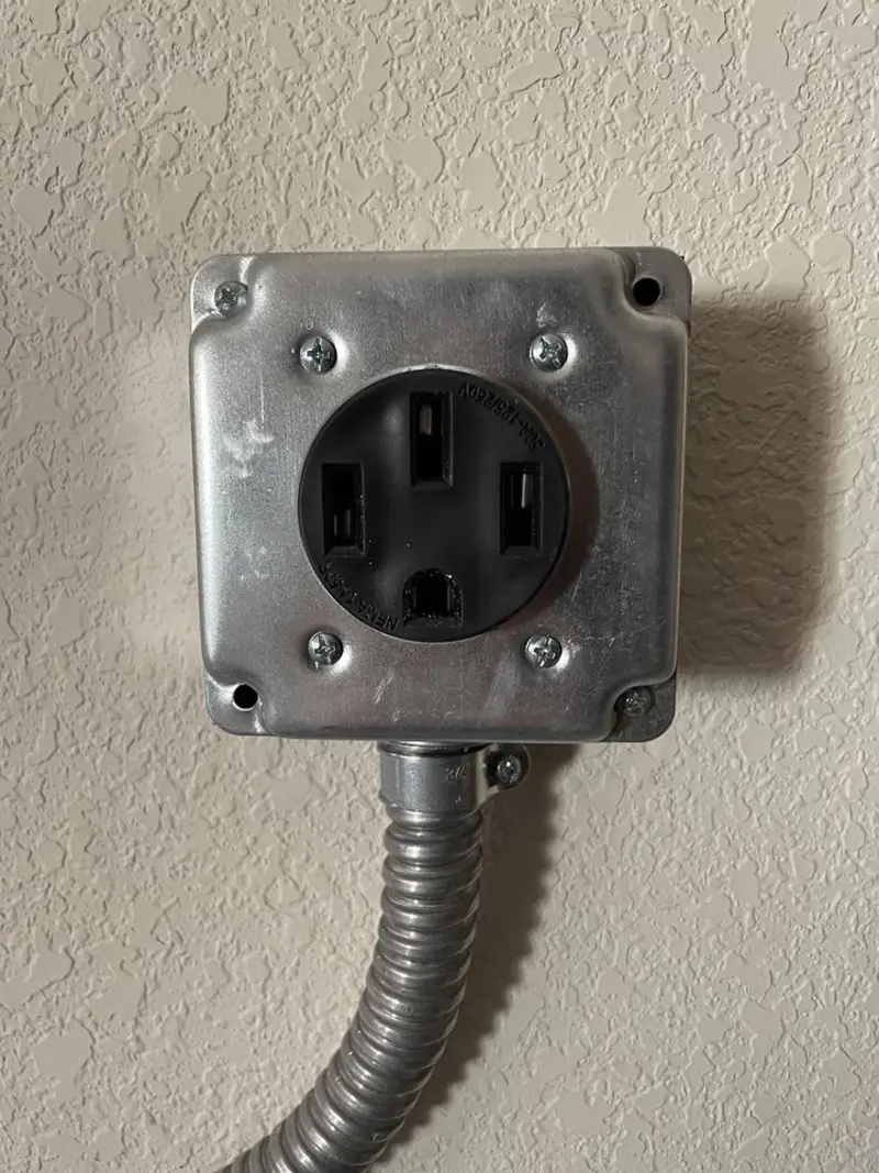 NEMA 14-50 outlet installed for Smart Home Electrical in August